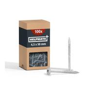 HELPMATE - Tornillos para madera 4,5 x 50 mm galvanizados - 100 uds.