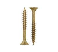 HELPMATE - Tornillos universales de cabeza avellanada 3,5 x 30 amarillo pasivado - 800 tornillos para madera con accionamiento en T y rosca parcial - tornillos para aglomerado para uso en interiores y