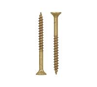 HELPMATE - Tornillos universales de cabeza avellanada 3,5x40 pasivados en amarillo - 600 tornillos para madera con cabeza T y rosca parcial
