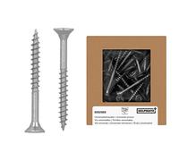 HELPMATE - Tornillos universales de cabeza avellanada 4,0 x 40 acero inoxidable A2-225 tornillos para madera con accionamiento PZ 2 y rosca parcial - Tornillos para aglomerado para interiores y