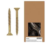 HELPMATE - Tornillos universales de cabeza avellanada 4,0x35 pasivados en amarillo - 500 tornillos para madera con cabeza en T y rosca parcial