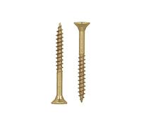 HELPMATE - Tornillos universales de cabeza avellanada 4,0x40 pasivados en amarillo - 450 tornillos para madera con cabeza en T y rosca parcial