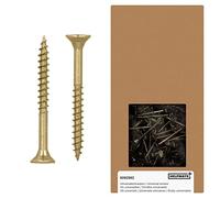 HELPMATE - Tornillos universales de cabeza avellanada 4,0x40 pasivados en amarillo - 450 tornillos para madera con cabeza PZ 2 y rosca parcial