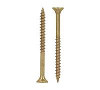 HELPMATE - Tornillos universales de cabeza avellanada 4,0x50 amarillo pasivado - Pack de 400 tornillos para madera con accionamiento en T y rosca parcial - Tornillos para aglomerado para uso en