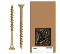 HELPMATE - Tornillos universales de cabeza avellanada 4,0x50 pasivados en amarillo - 400 tornillos para madera con cabeza PZ 2 y rosca parcial