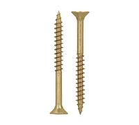 HELPMATE - Tornillos universales de cabeza avellanada 4,5 x 50 amarillos pasivados - 300 tornillos para madera con accionamiento en T y rosca parcial - Tornillos para aglomerado para interiores y exteriores protegidos