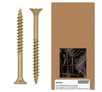 HELPMATE - Tornillos universales de cabeza avellanada 4,5x50 pasivados en amarillo - 300 tornillos para madera con cabeza en T y rosca parcial