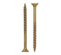 HELPMATE - Tornillos universales de cabeza avellanada 4,5x60 amarillo pasivado - Pack de 250 tornillos para madera con accionamiento PZ 2 y rosca parcial - Tornillos para aglomerado para uso en