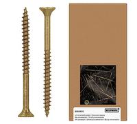 HELPMATE - Tornillos universales de cabeza avellanada 4,5x60 pasivados en amarillo - 250 tornillos para madera con cabeza en T y rosca parcial