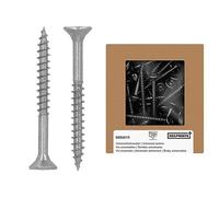 HELPMATE - Tornillos universales de cabeza avellanada 5,0 x 50, acero inoxidable A2, 125 unidades - Tornillos para madera con accionamiento en T y rosca parcial - Tornillos para aglomerado para
