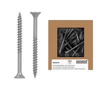 HELPMATE - Tornillos universales de cabeza avellanada 5,0 x 60, acero inoxidable A2, 100 unidades - Tornillos para madera con accionamiento PZ 2 y rosca parcial - Tornillos para aglomerado para