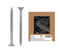 HELPMATE - Tornillos universales de cabeza avellanada 5,0 x 60, acero inoxidable A2, 100 unidades - Tornillos para madera con accionamiento en T y rosca parcial - Tornillos para aglomerado para