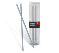 HELPMATE - Varilla roscada M10 x 330 mm de acero inoxidable A2 - Set de 2 piezas de barras con rosca métrica completa - Perno pasador roscado con clase de resistencia 4.8, DIN 976 de color plata