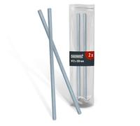 HELPMATE - Varilla roscada M12 x 330 mm de acero inoxidable A2 - Set de 2 piezas de barras con rosca métrica completa - Perno pasador roscado con clase de resistencia 4.8, DIN 976 de color plata