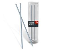 HELPMATE - Varilla roscada M8 x 330 mm de acero inoxidable A2 - Set de 2 piezas de barras con rosca métrica completa - Perno pasador roscado con clase de resistencia 4.8, DIN 976 de color plata