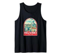 Helsinki Finlandia - Emblema de viaje vintage Camiseta sin Mangas