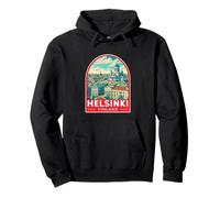 Helsinki Finlandia - Emblema de viaje vintage Sudadera con Capucha