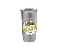 Helsinki Recuerdo vintage capital los alces de Finlandia Vaso térmico de acero inoxidable de doble pared