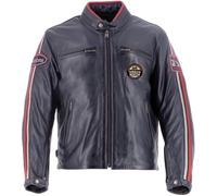 Helstons Ace 10Ans Chaqueta de cuero de motocicleta, azul oscuro, Talla M