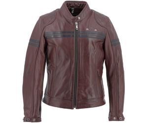 Helstons Chica Buffalo Chaqueta de cuero para motocicleta para damas, Rojo oscuro, Talla XS