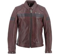 Helstons Chica Buffalo Chaqueta de cuero para motocicleta para damas, rojo, tamaño XS para Mujer