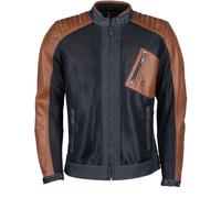 Helstons Colt Air Chaqueta de cuero / textil para motocicleta, Marrón/azul, Talla S