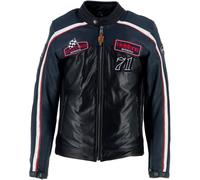 Helstons Formula Sport chaqueta de cuero impermeable para motocicleta, negro-azul, tamaño 3XL para Hombres