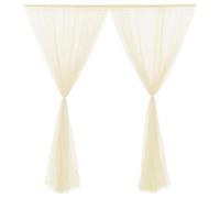 HELTER Cortina de telón de fondo blanco para boda, 2 paneles de 5 pies x 10 pies, cortinas de tul transparente para bodas, fiestas, escenarios, fotografía, decoración de cumpleaños