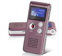 Helterfolg Grabadora de Voz Digital de 8GB, grabadora de Audio pequeña portátil, Mini grabadora de Voz Recargable Mediante USB, con Audio Digital Multifuncional y reproducción MP3 (Rojo Vino)