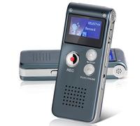 Helterfolg Grabadora de Voz Digital de 8GB, grabadora de Audio pequeña portátil, Mini grabadora de Voz Recargable Mediante USB, con Audio Digital Multifuncional y reproducción MP3 (Gris)