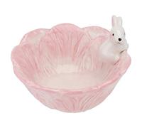 HELVES 1PC Cabbage Shaped Bowl, Easter Ceramic Rabbit Bowl, Rabbit Salad Bowl, Bunny Candy Bowl for Easter Party Tableware (Pink)
