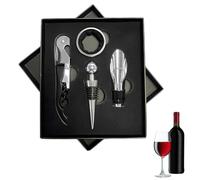 Helweet Sacacorchos Set, Set de Accesorios para Vino, Kit de Abrebotellas de Vino, Abridor de Botellas de Vino, Juego de Abridor de Vino 4 En 1, con Sacacorchos Vino, Tapón de Vino, Vertedor Vino
