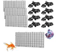 Helweet Separador Acuario, Separador de Tanque de Peces, Divisores de Pecera, 4 Piezas Divisores para Acuario, Separe Eficazmente Diferentes Peces, 30 x 15cm, con 8 Ventosas Divisorias