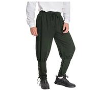 helymore Pantalones de hombre para primavera, verano y otoño, pantalones medievales renacentistas, pantalones vintage tipo pirata, pantalones vikingos de navegante, verde, S