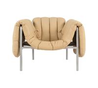 Hem Butaca Lounge Puffy Sand leather-acero inoxidable