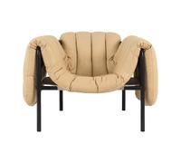 Hem Butaca Lounge Puffy Sand leather-black grey