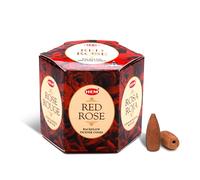 HEM Conos de Incienso de reflujo de Rosa roja, Paquete de 40 Conos Marrones, Aroma Floral de Larga duración para positividad, Amor y relajación, aromaterapia en Polvo de Madera para Alivio del estrés