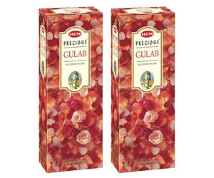 HEM Gulab - Varillas de incienso con fragancia, Agarbatti para frescura del hogar, energía positiva y meditación de yoga, artículo Pooja para el hogar, tiempo de combustión: 25-30 minutos, paquete de