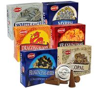 Hem - Paquete Variado de Conos de Incienso #4 y Quemador de Incienso con 6 fragancias más Populares