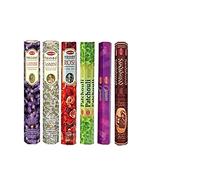 Hem Varillas de incienso | 6 cajas x 20 varillas cada una | lavanda, jazmín, rosa, pachulí, opio y sandalia, total 120 varitas