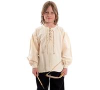 Hemad Camisetas de Caballero Medieval para niños - Algodón Puro - XL Beige