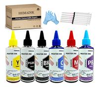 HEMAINK - 6 botellas de tinta compatibles con cartuchos de tinta Canon PGI-580XXL CLI-581XXL,Funciona con PIXMA TS8150,TS8151,TS8152,TS8250,TS8251,TS8252,TS8350,TS9150,TS9155 - PGBK BK C M Y PB