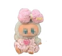Hemaisu Adorable traje de muñeca de 2 piezas | Mameluco de punto de 14 a 17 cm y tocado con lazo acolchado para La bubu The Monsters