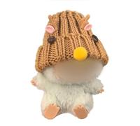 Hemaisu Gorro de punto con diseño de ciervo hecho a mano, bonita decoración navideña para muñecas de 20 cm, se adapta a Popmart The Monsters La Bubu (marrón claro)