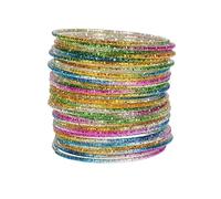 Hemasa 50 unidades/lote de pulseras coloridas de aleación de círculo fino de aluminio cromático para niños (45 mm)