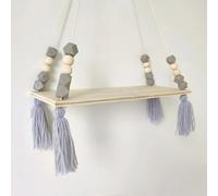 Hemasa Estante de almacenamiento de borlas octogonales de estilo nórdico para colgar en la pared, habitación de los niños, decoración creativa para el hogar (gris)