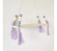Hemasa Estante de almacenamiento de borlas octogonales de estilo nórdico para colgar en la pared, habitación de los niños, decoración creativa para el hogar (morado)