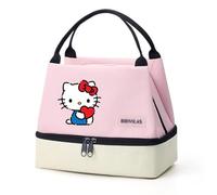 Hemasa Hello Kitty - Bolsa de almuerzo aislada, bolsa de almacenamiento portátil, bolsa de almacenamiento plegable aislada para oficina, escuela, picnic, D
