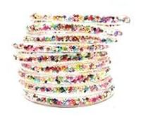 Hemasa - Juego de 9/18 pulseras de gelatina de silicona rellenas de purpurina con cuentas de mijo de colores para mujeres y niñas, 58mm -2.3inch, Metal, Ágata