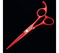 HEMATITE Tijeras de peluquería 5.5 pulgadas, color rojo, Japón 440C, tijeras de corte y tijeras de entresacar de acero